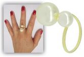 Anel ajustável Dior Inspired folheado a ouro c/ pérolas sintéticas - See more at: https://secure.ima