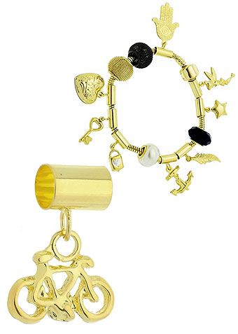 Berloque folheado a ouro em forma de bicicleta (Pandora inspired)