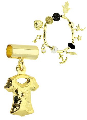 Berloque folheado a ouro em forma de blusinha (Pandora inspired)